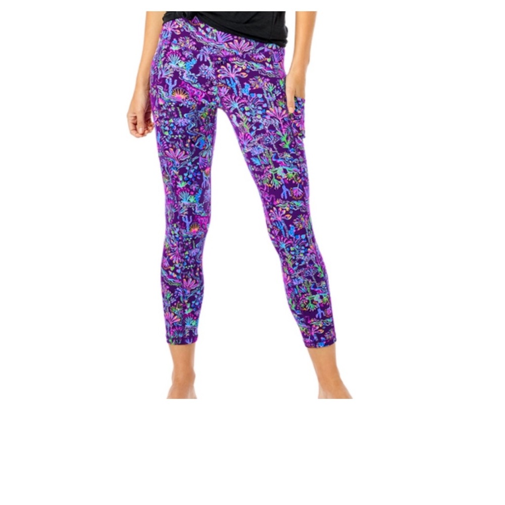 LuLaRoe One Size Purple Floral Hooded Top leggings